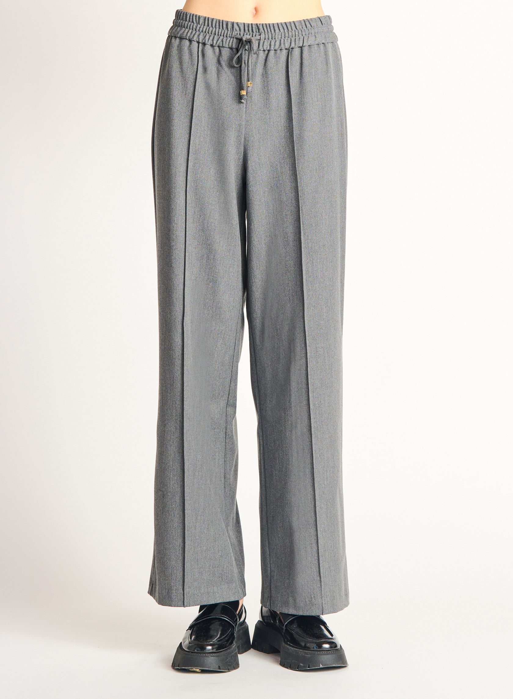 Piazza Italia, black & silver soft stretchy pants, elasticated